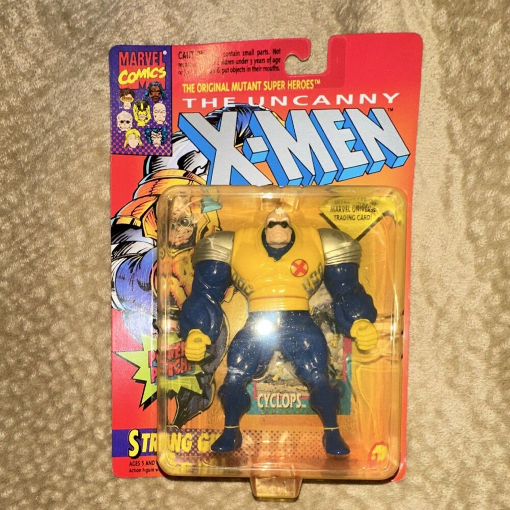 Vintage X-Men Strong Guy Action Figure The Uncanny X-Men Boxed Cyclops Card